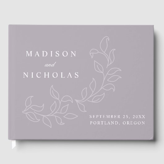 カスケーディングダスティパープル離れの写真結婚の写真 ゲストブック (正面)