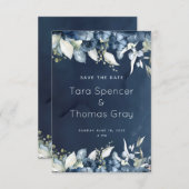 カスケーディングネイビー結婚オニー セーブザデート (正面/裏面)