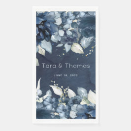 カスケーディングバラ結婚ズロングネイビーディナーナプキン