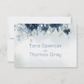 カスケーディングバラ結婚式RSVPいいえ食事の選択カード 出欠カード (裏面)