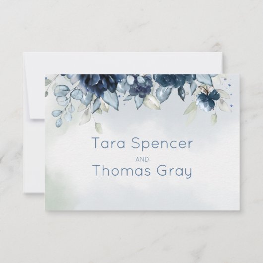 カスケーディングバラ結婚式RSVPいいえ食事の選択カード 出欠カード (裏面)