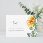 カスケーディングヒマワリ結婚の緑 出欠カード (スタンド正面)