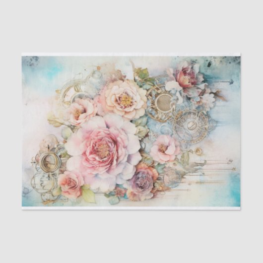 カスケーディングフラワーミックスメディア 薄葉紙 (正面)