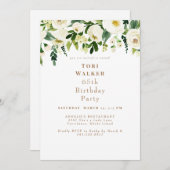 カスケーディングホワイトフローラ65th誕生日パーティー 招待状 (正面/裏面)