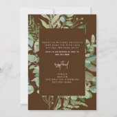 カスケーディングユーカリプトゥスブラウンブライダルシャワー 招待状 (裏面)