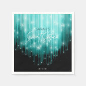 カスケーディングライトスイート16ティール（緑がかった色）ID790 スタンダードカクテルナプキン (正面)