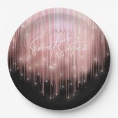 カスケーディングライトスイート16バラ金ゴールドID790 ペーパープレート (正面)