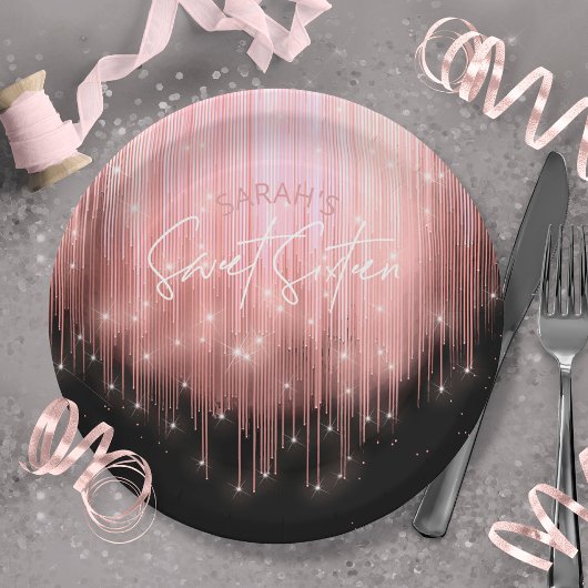 カスケーディングライトスイート16バラ金ゴールドID790 ペーパープレート