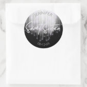 カスケーディングライトSweet 16白黒ID790 ラウンドシール (バッグ)