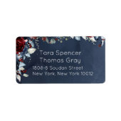 カスケーディング牡丹ブルゴーニュ海軍メール ラベル (正面)