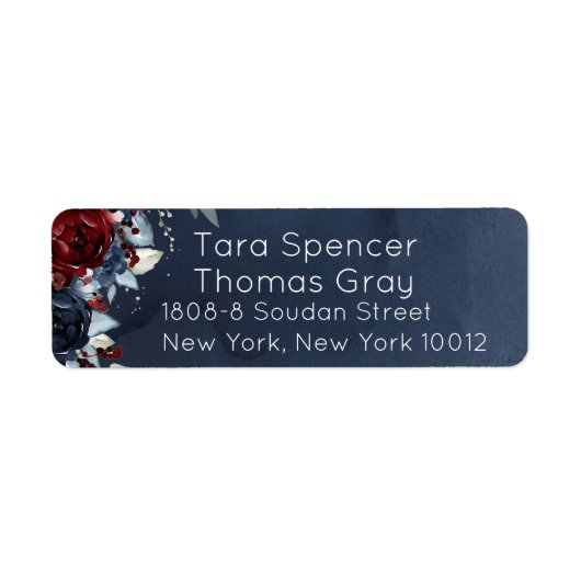 カスケーディング牡丹ブルゴーニュ海軍差出人住所 ラベル (正面)