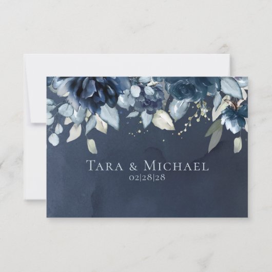 カスケーディング結婚バラの食事の選択なしRSVPカード 出欠カード (裏面)