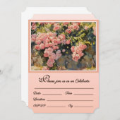 カスケードするバラがあなたを祝福に誘う 招待状 (正面/裏面)