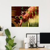 カスケードクール抽象芸術ファインアートフラクタル ポスター (ホームオフィス)