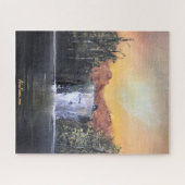 カスケードバックヤード絵画ウォーターフォールのジグソーパズル ジグソーパズル (横)
