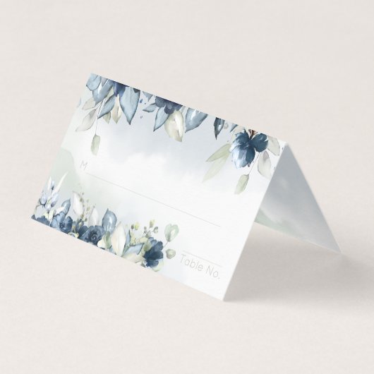 カスケードバラ結婚のゲストテーブルシーティングカード (正面)