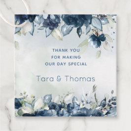 カスケードバラ結婚式の引き出物ギフトスクエアラベル フェイバータグ