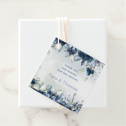 カスケードバラ結婚式の引き出物ギフトスクエアラベル フェイバータグ (インサイチュ)