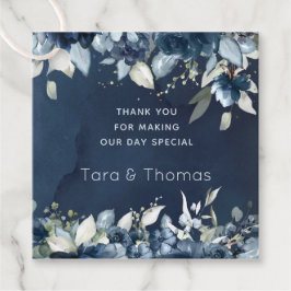 カスケードバラ結婚式の引き出物ギフトスクエアラベル フェイバータグ