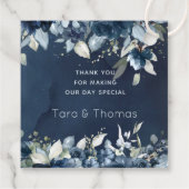 カスケードバラ結婚式の引き出物ギフトスクエアラベル フェイバータグ (裏面)