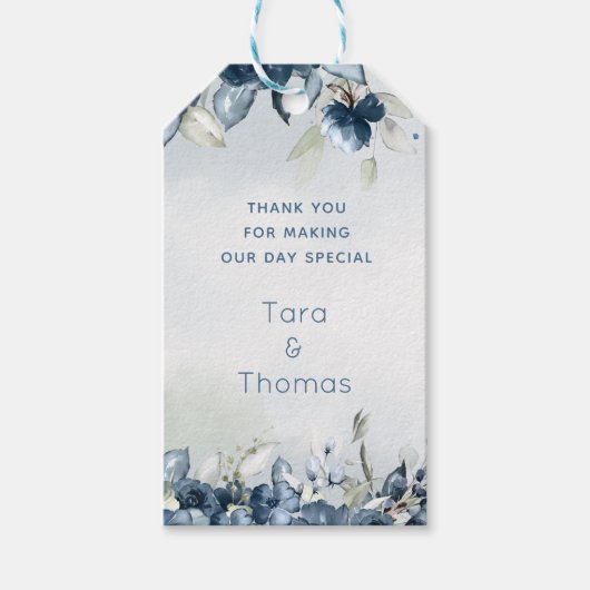 カスケードバラ結婚式の引き出物ギフト長ラベル ギフトタグ (正面)