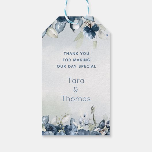 カスケードバラ結婚式の引き出物ギフト長ラベル ギフトタグ (裏面)