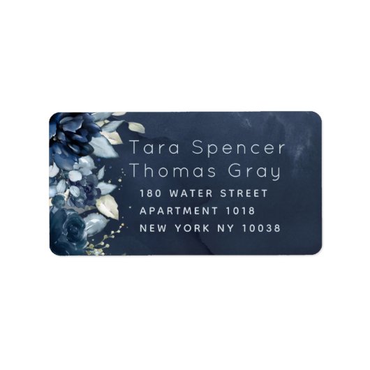 カスケードバラ結婚式RSVP返信用封筒ラベル ラベル (正面)