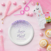 カスケードパープルウォーターカラー結婚アート ペーパープレート (パーティー)