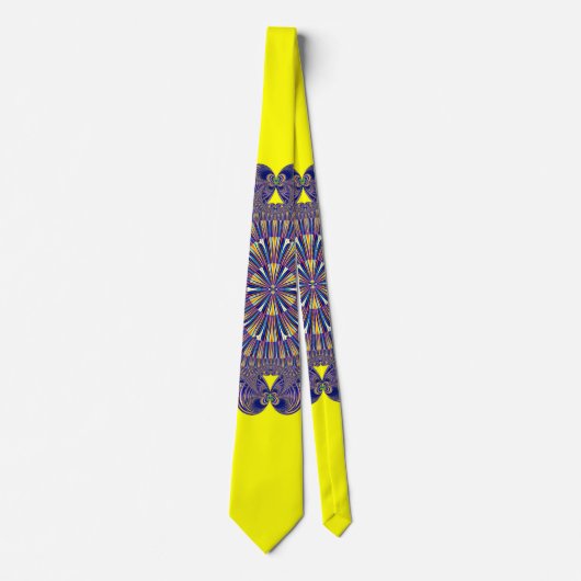 カスケードピーコックブルーと明るいイエロータイ ネクタイ (正面)