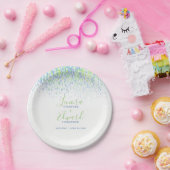 カスケードブルーグリーン結婚アート ペーパープレート (パーティー)