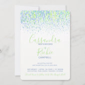 カスケードブルーグリーン結婚アート 招待状 (正面)