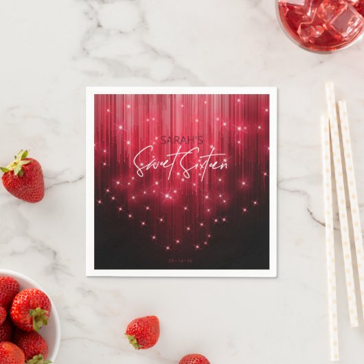 カスケードライトSweet 16赤ID790 スタンダードカクテルナプキン (インサイチュ)