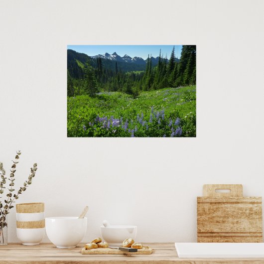 カスケードレンジから山レイニエ国立公園 ポスター (キッチン)