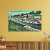 カスケードロックスオンザコロンビア川 キャンバスプリント (インサイチュ (リビング))