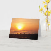 カスケード山脈で日の出 – フレームアート カード (黄色い花)