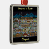 カスケード山脈の下のクリスマス メタルオーナメント (右)