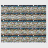 カスケード山脈の下のクリスマス ラッピングペーパー (フラット)