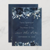 カスケード海軍牡丹の結婚式の日付を保存 セーブザデート (正面/裏面)