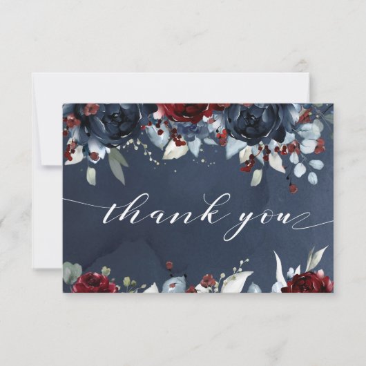 カスケード牡丹ブルゴーニュ結婚ー海軍 サンキューカード (正面)
