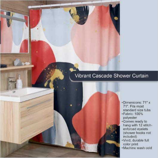 カスケード鮮やかシャワーカーテン シャワーカーテン