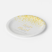 カスケード黄色の灰色のアート結婚の表示 ペーパープレート (アングル)