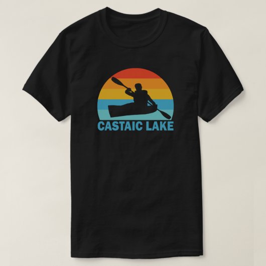 カスタイク湖 カリフォルニア カヤック Tシャツ (デザイン正面)