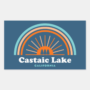 カスタイク湖 カリフォルニア レインボー 長方形シール