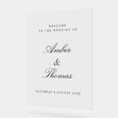 カスタエレガントマイズなア結婚クリルのウェルカムサイン アクリルサイン (傾斜)