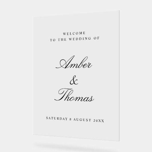 カスタエレガントマイズなア結婚クリルのウェルカムサイン アクリルサイン (傾斜)