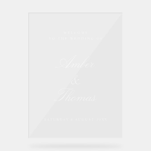 カスタエレガントマイズなア結婚クリルのウェルカムサイン アクリルサイン (正面)