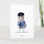 カスタマイおもしろいズ可能なOfficer Cat誕生日 カード (裏面)