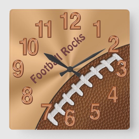 カスタマイクールズ可能なサッカー時計 スクエア壁時計 (正面)