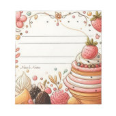 カスタマイザヴルベイカーズパステルデザート ノートパッド (正面)