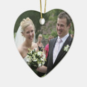 カスタマイズあなたの写真記念品を結婚します セラミックオーナメント (左)